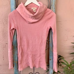 Sundance Pink Cowlneck Thermal Long Sleeve Top